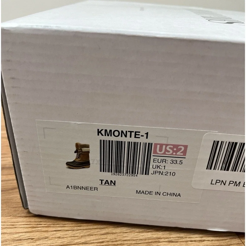 Dream Pairs KMONTE Unisex Kids Winter Snow Duck Boots Waterproof Size 2 NEW